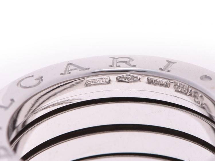 Pre Owned Bvlgari B.Zero1 4-Band 18k White Gold Band Ring Size 51