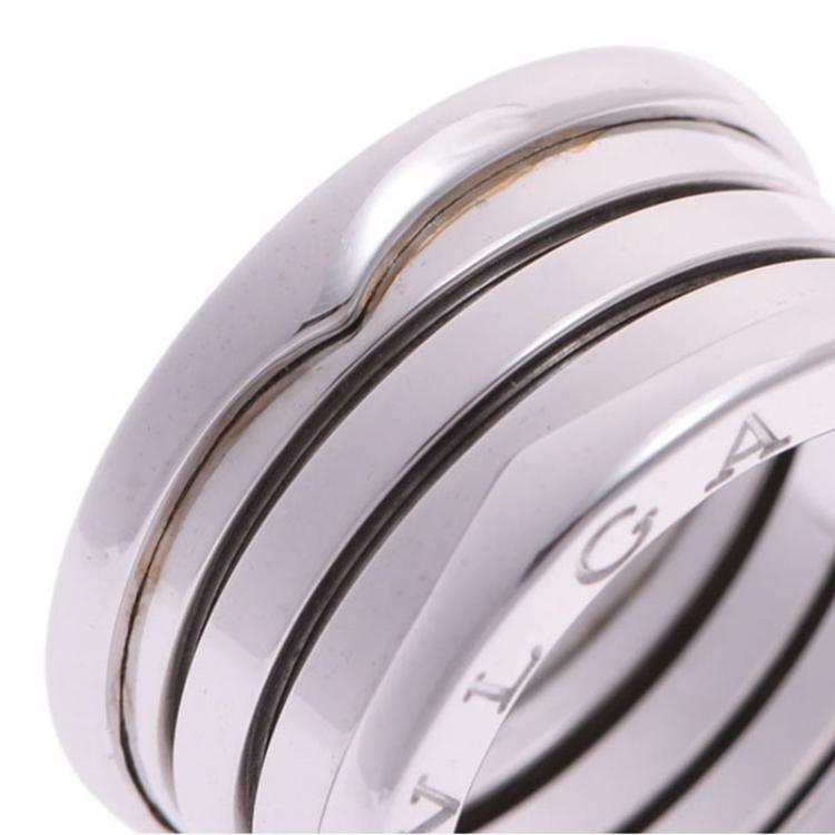 Pre Owned Bvlgari B.Zero1 4-Band 18k White Gold Band Ring Size 51