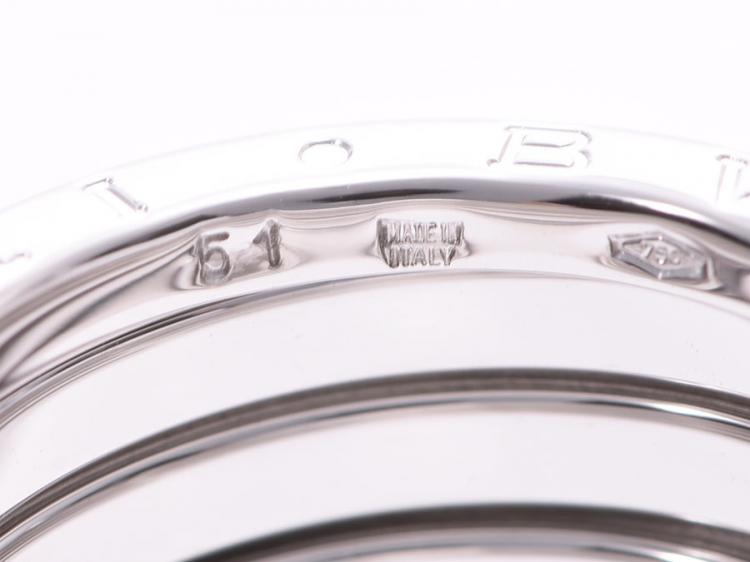Pre Owned Bvlgari B.Zero1 4-Band 18k White Gold Band Ring Size 51