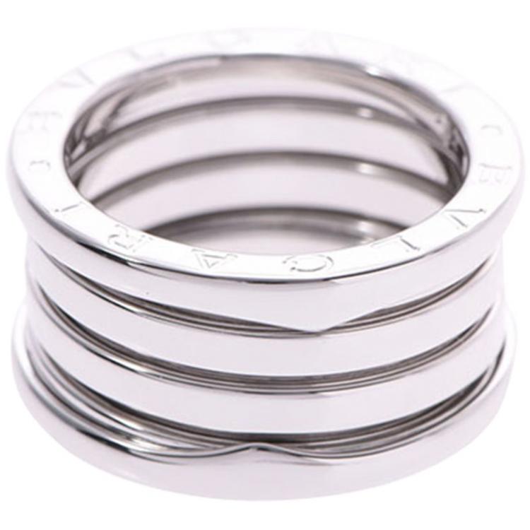 Pre Owned Bvlgari B.Zero1 4-Band 18k White Gold Band Ring Size 51
