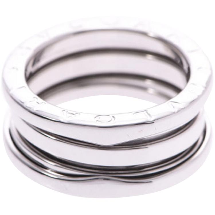 Pre Owned Bvlgari B.Zero1 3-Band 18k White Gold Band Ring Size 51