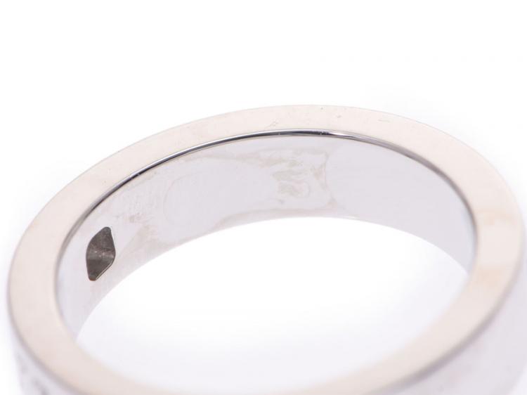 Pre Owned Bvlgari Diamond And 18K White Gold Band Ring Size 46