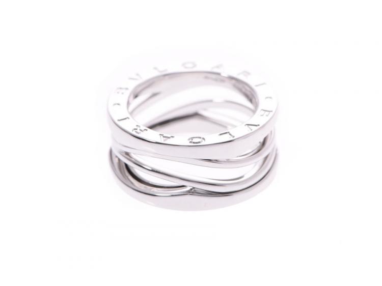 Pre Owned Bvlgari B.Zero Design Legend 18K White Gold 3-Band Ring Size 49
