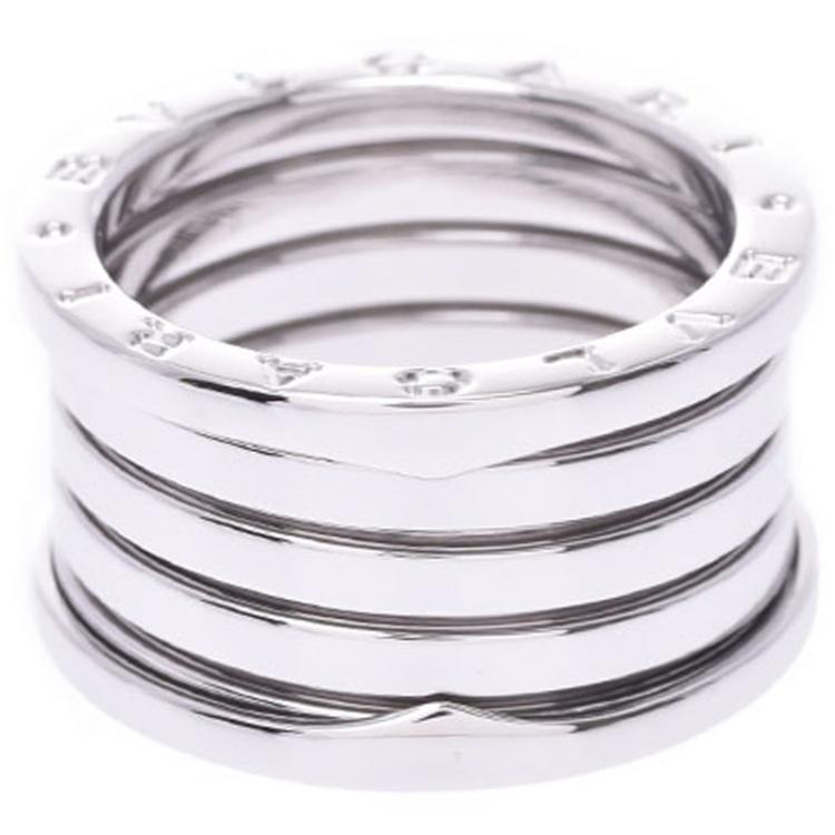Pre Owned Bvlgari B.Zero1 4-Band 18k White Gold Band Ring Size 58
