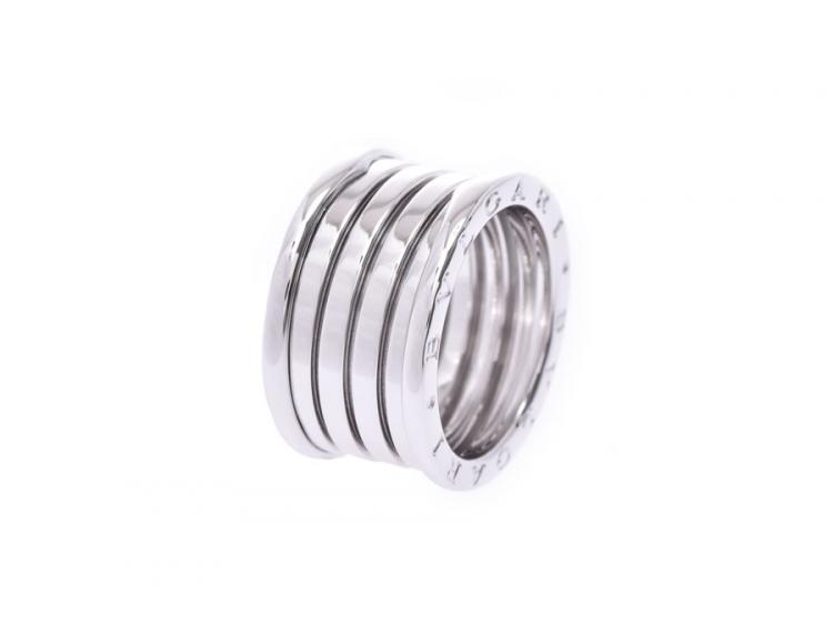 Pre Owned Bvlgari B.Zero1 4-Band 18k White Gold Band Ring Size 58