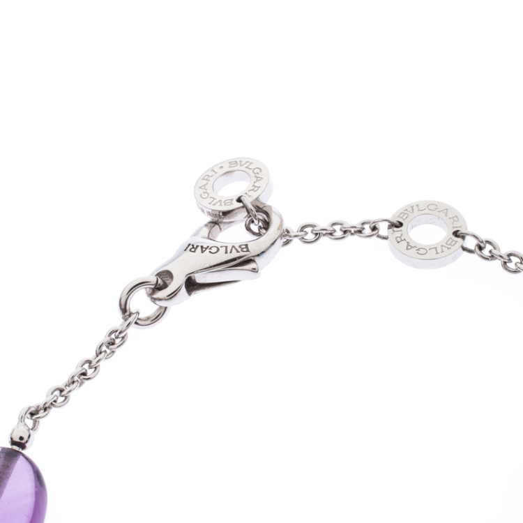 Pre Owned Bvlgari B.Zero1 Multi Gem 18k White Gold Station Bracelet