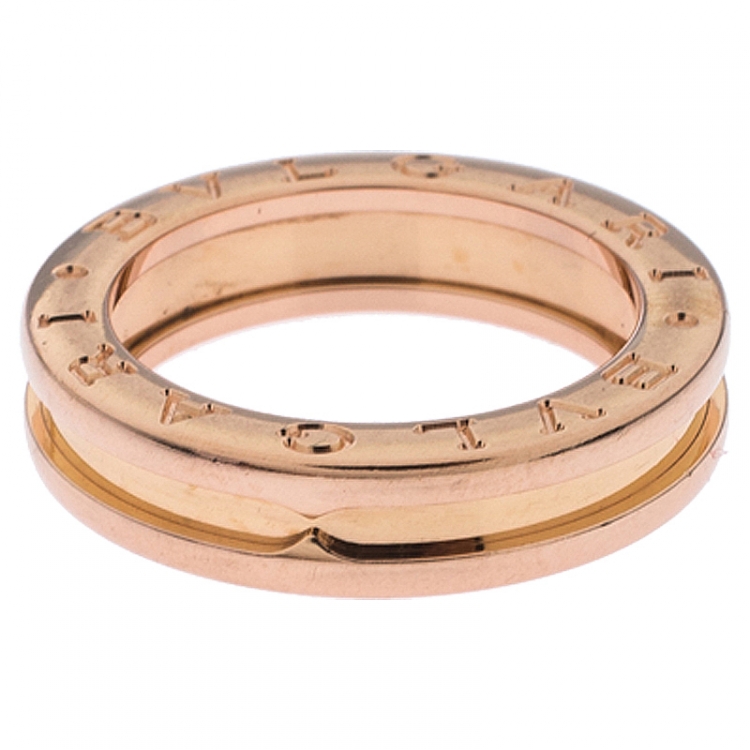 Pre Owned Bvlgari B.Zero1 18K Rose Gold One Band Ring Size 51