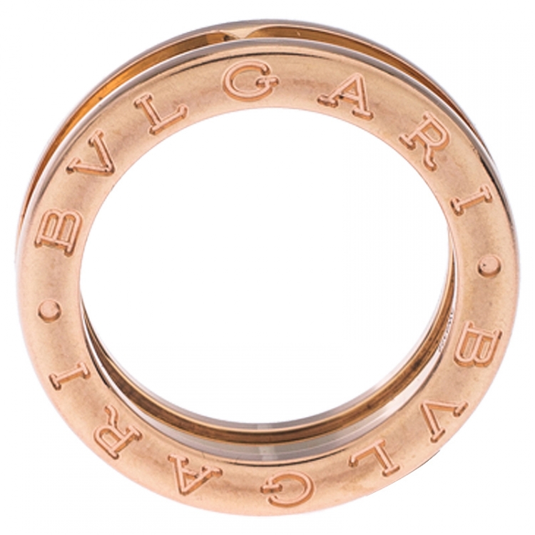 Pre Owned Bvlgari B.Zero1 18K Rose Gold One Band Ring Size 51