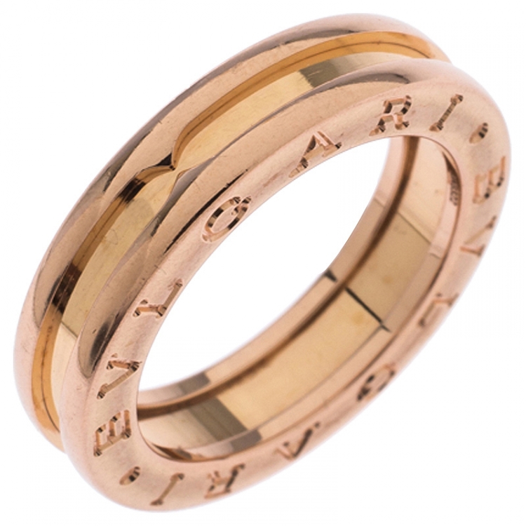 Pre Owned Bvlgari B.Zero1 18K Rose Gold One Band Ring Size 51