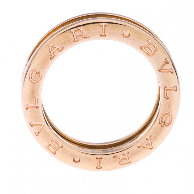Pre Owned Bvlgari B.Zero 1 18K Rose Gold One Band Ring Size 51
