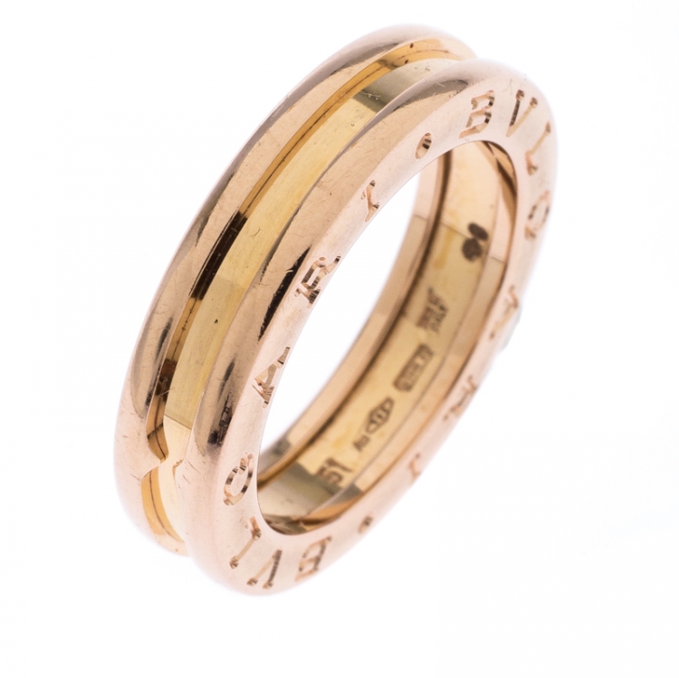 Pre Owned Bvlgari B.Zero 1 18K Rose Gold One Band Ring Size 51