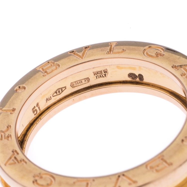 Pre Owned Bvlgari B.Zero 1 18K Rose Gold One Band Ring Size 51