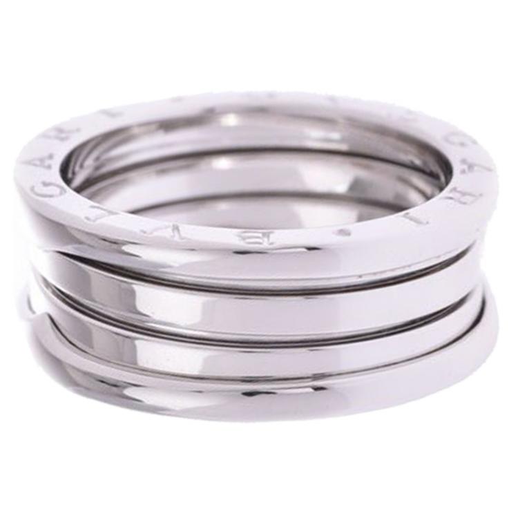 Pre Owned Bvlgari B.Zero1 3-Band 18k White Gold Band Ring Size 59