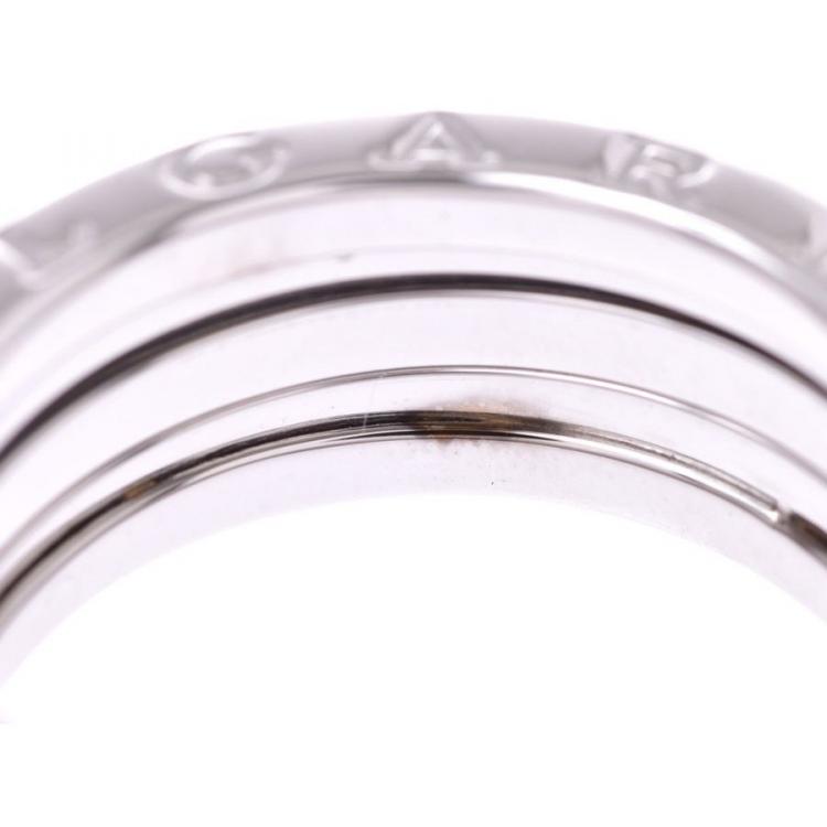 Pre Owned Bvlgari B.Zero1 3-Band 18k White Gold Band Ring Size 59