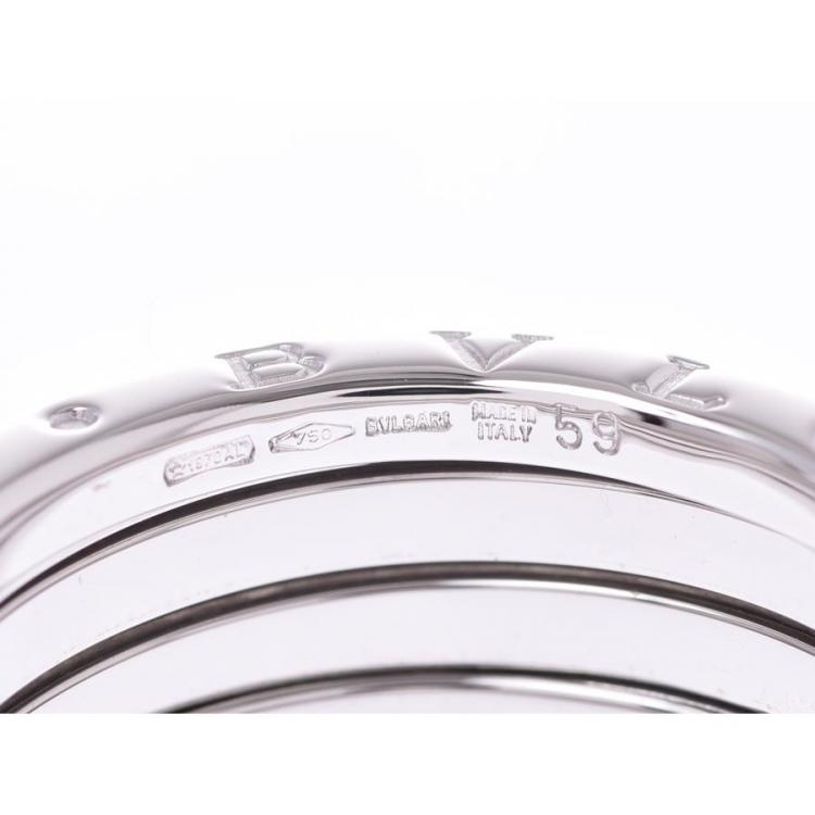 Pre Owned Bvlgari B.Zero1 3-Band 18k White Gold Band Ring Size 59