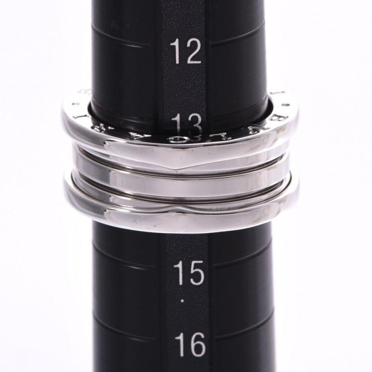 Pre Owned Bvlgari B.Zero1 3-Band 18k White Gold Band Ring Size 55