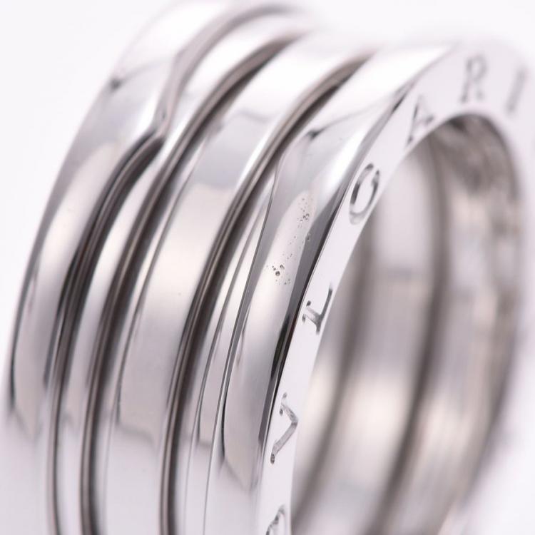 Pre Owned Bvlgari B.Zero1 3-Band 18k White Gold Band Ring Size 55