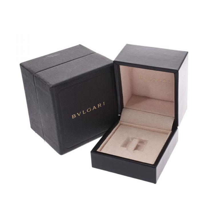 Pre Owned Bvlgari B.Zero1 2-Band White Ceramic 18k Rose Gold Band Ring Size 57