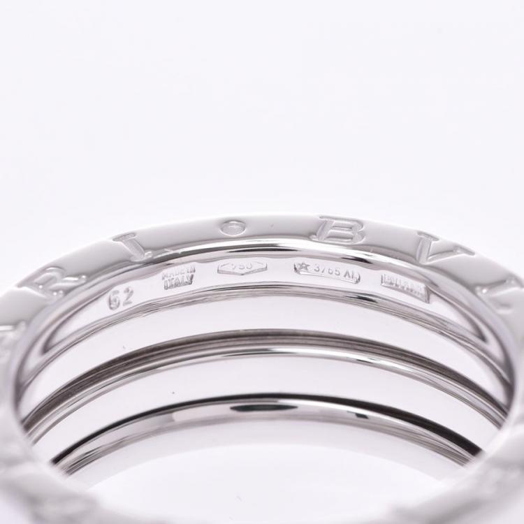 Pre Owned Bvlgari B.Zero1 3-Band 18k White Gold Band Ring Size 52