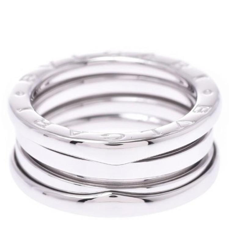 Pre Owned Bvlgari B.Zero1 3-Band 18k White Gold Band Ring Size 52