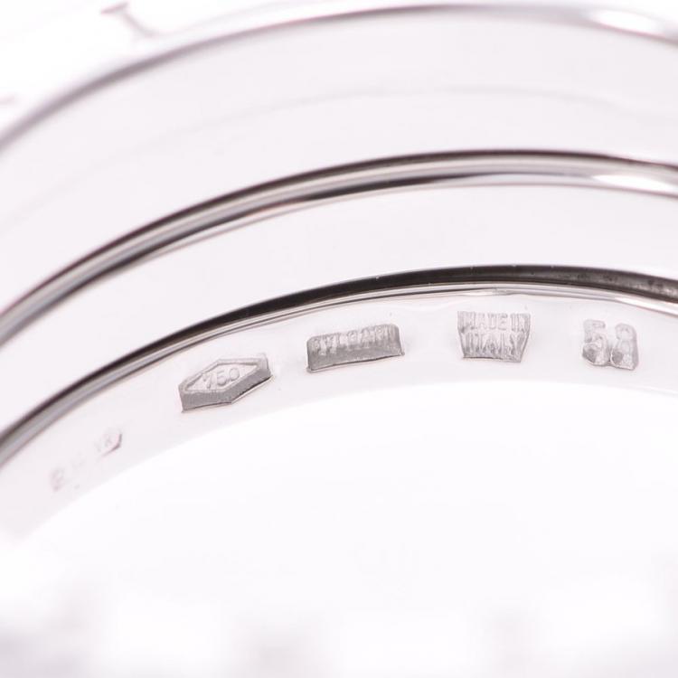 Pre Owned Bvlgari B.Zero1 3-Band 18k White Gold Band Ring Size 58