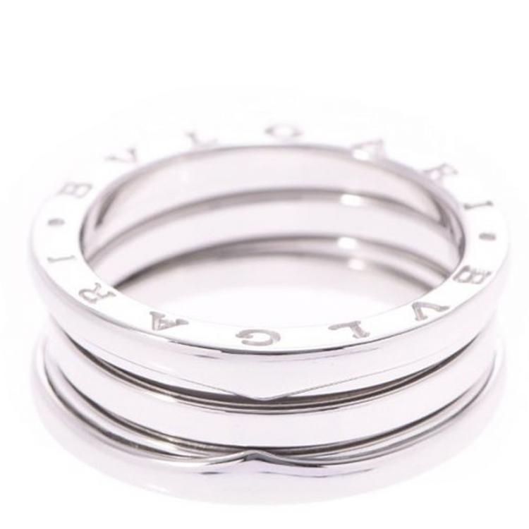 Pre Owned Bvlgari B.Zero1 3-Band 18k White Gold Band Ring Size 58
