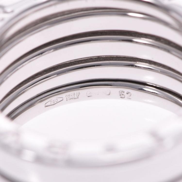 Pre Owned Bvlgari B.Zero1 4-Band 18k White Gold Band Ring Size 52