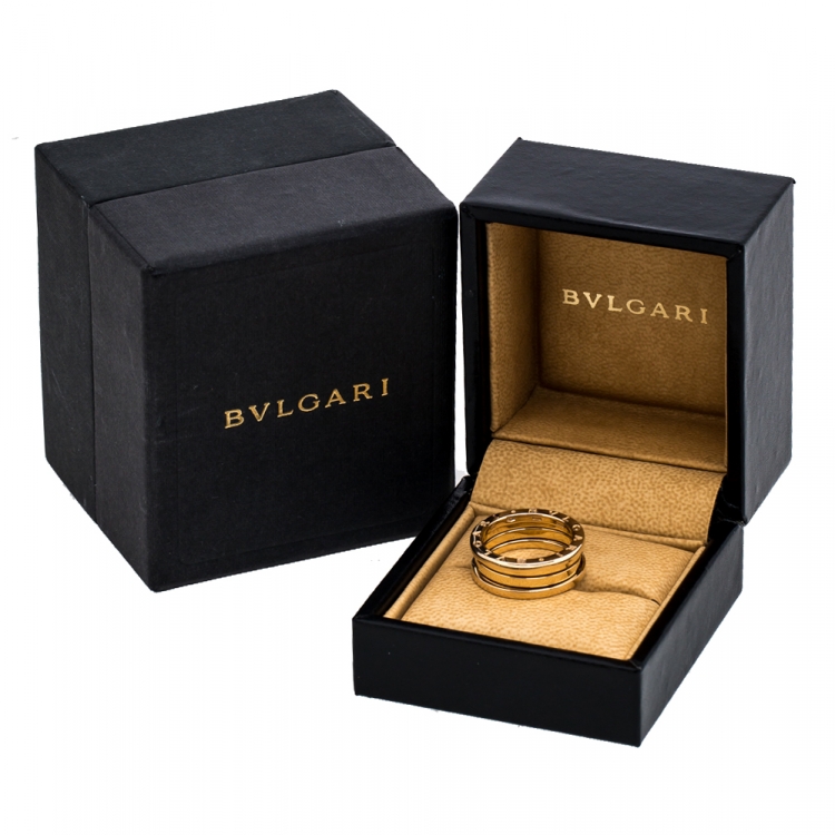 Pre Owned Bvlgari B.Zero1 3-Band 18K Rose Gold Ring Size 56