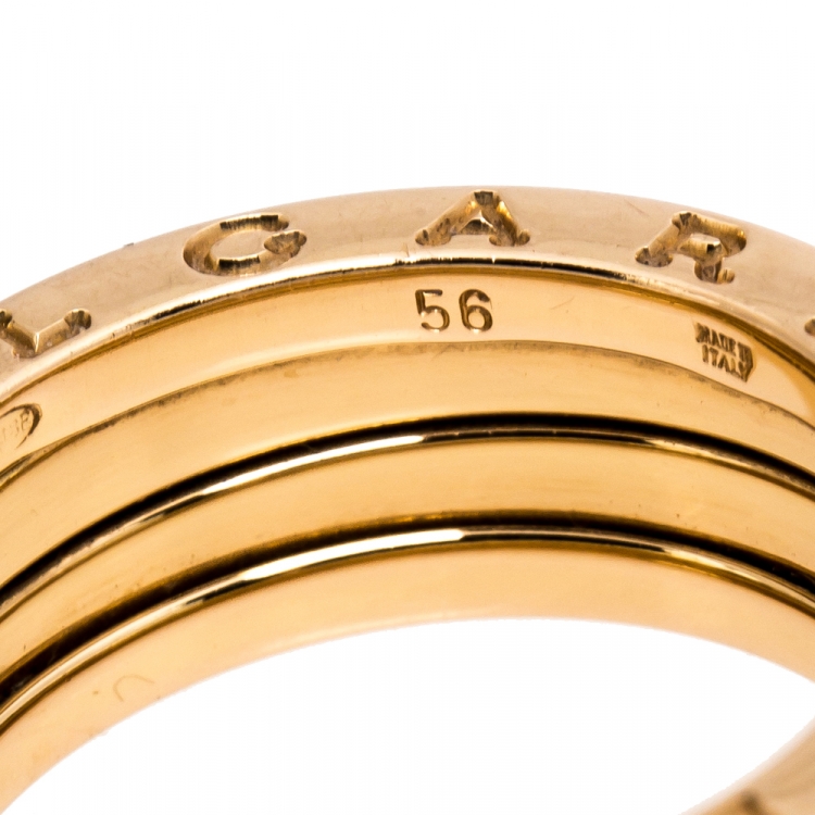 Pre Owned Bvlgari B.Zero1 3-Band 18K Rose Gold Ring Size 56