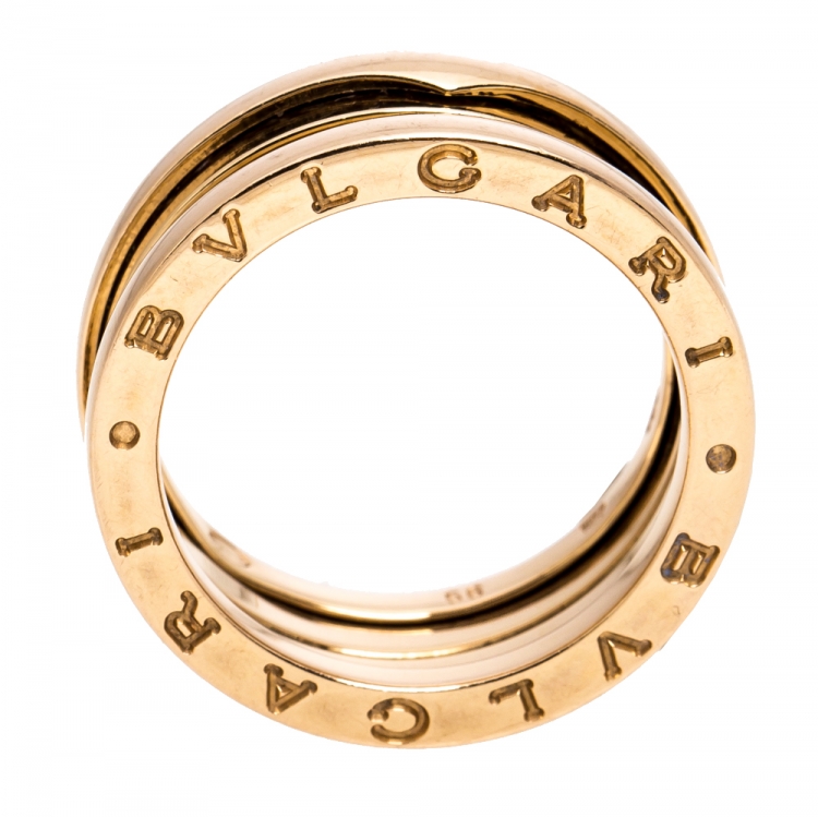Pre Owned Bvlgari B.Zero1 3-Band 18K Rose Gold Ring Size 56