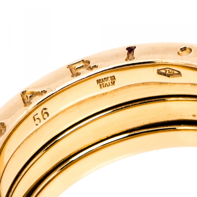 Pre Owned Bvlgari B.Zero1 3-Band 18K Rose Gold Ring Size 56