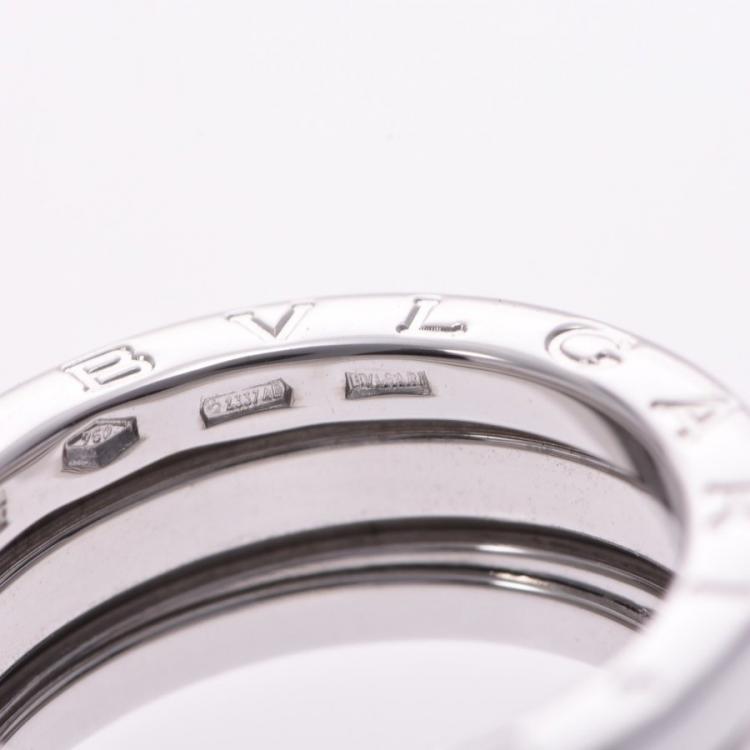 Pre Owned Bvlgari B-Zero1 3 Band 18K White Gold Band Ring Size 51