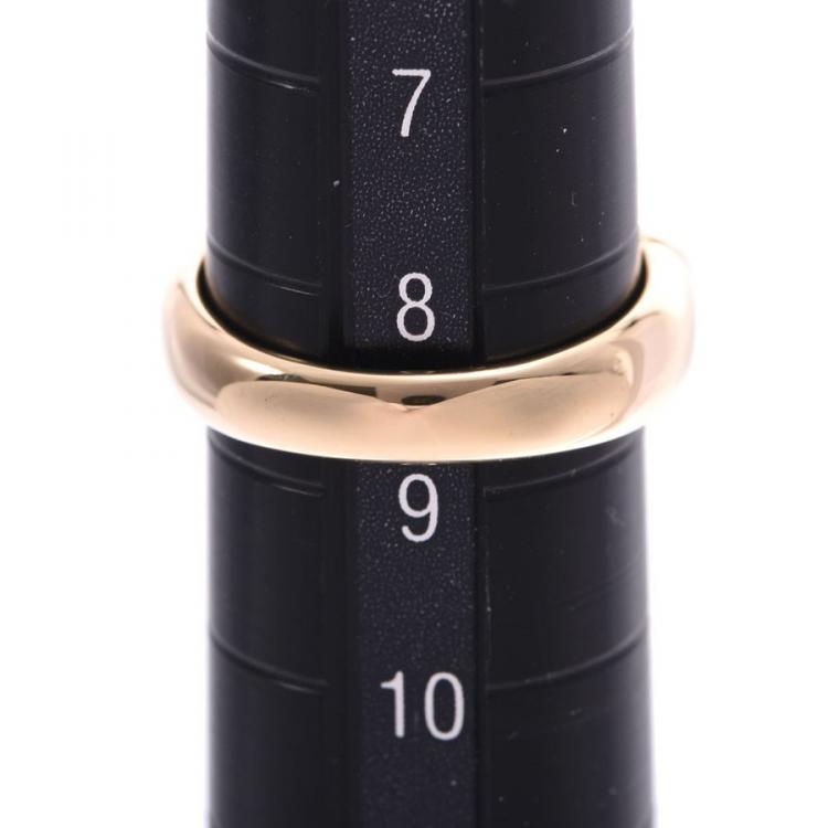 Pre Owned Bvlgari 18K Yellow Gold And Diamonds Band Ring Size 50