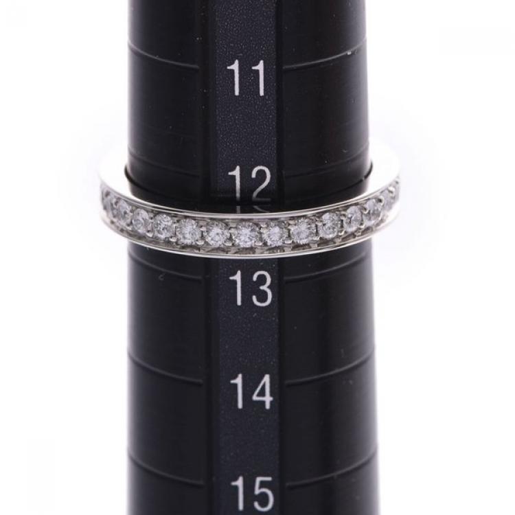 Pre Owned Bvlgari Marry Me Eternity Platinum Diamonds Pave Band Ring Size 53