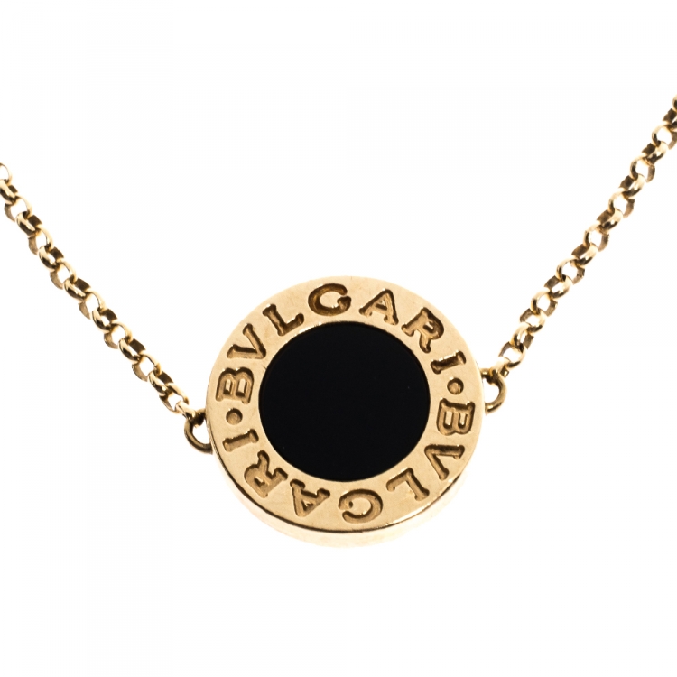 Pre Owned Bvlgari Onyx 18K Yellow Gold Bracelet ML
