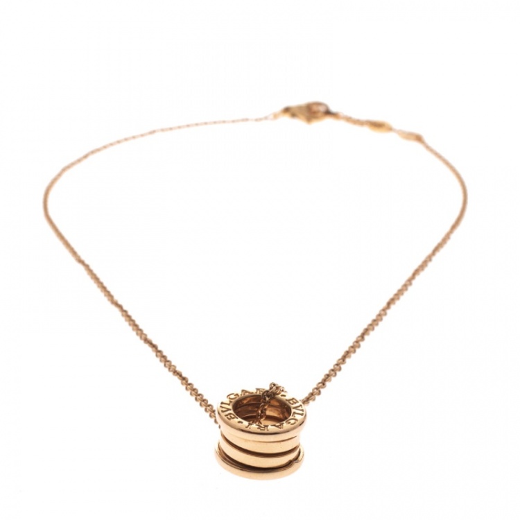 Pre Owned Bvlgari B.Zero1 18K Rose Gold Pendant Necklace