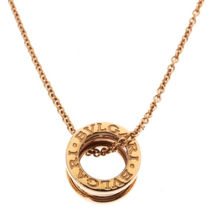 Pre Owned Bvlgari B.Zero1 18K Rose Gold Pendant Necklace