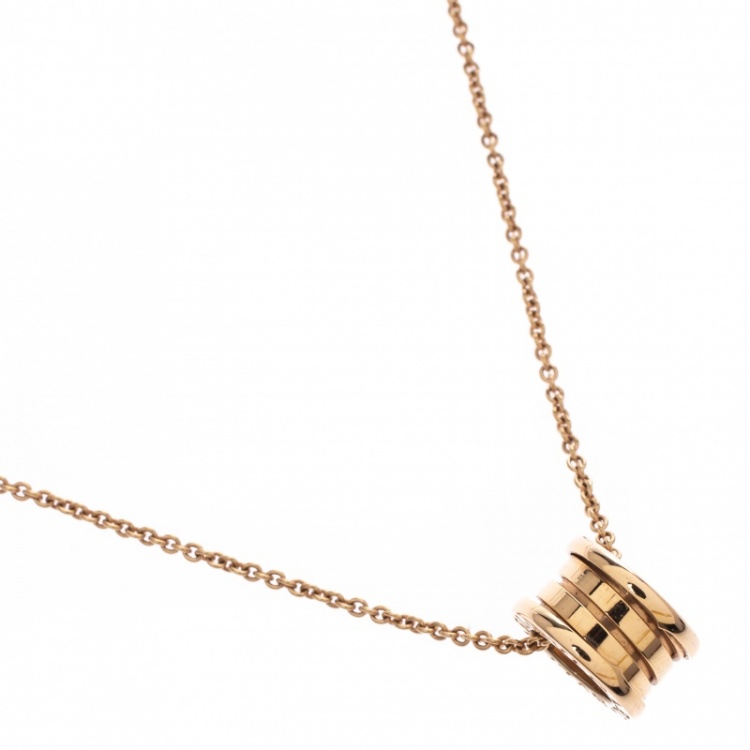 Pre Owned Bvlgari B.Zero1 18K Rose Gold Pendant Necklace