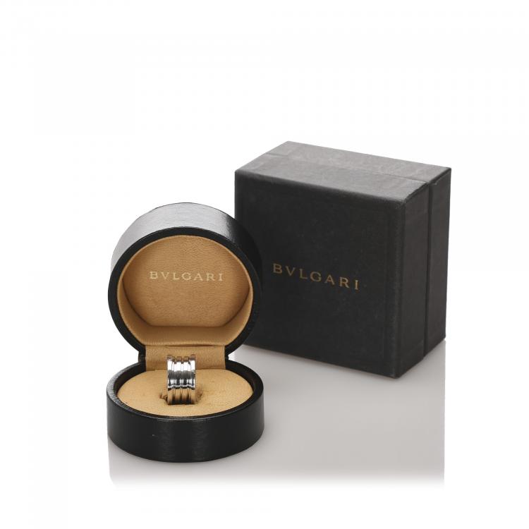 Pre Owned Bvlgari B.zero1 4 Band 18K White Gold Ring Size 51