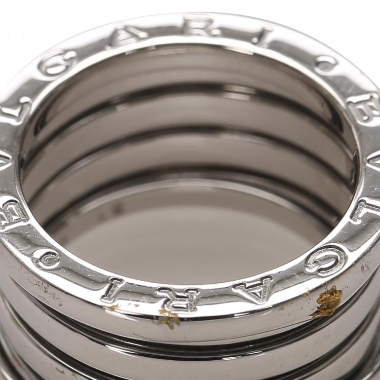 Pre Owned Bvlgari B.zero1 4 Band 18K White Gold Ring Size 51