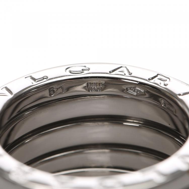 Pre Owned Bvlgari B.zero1 4 Band 18K White Gold Ring Size 51