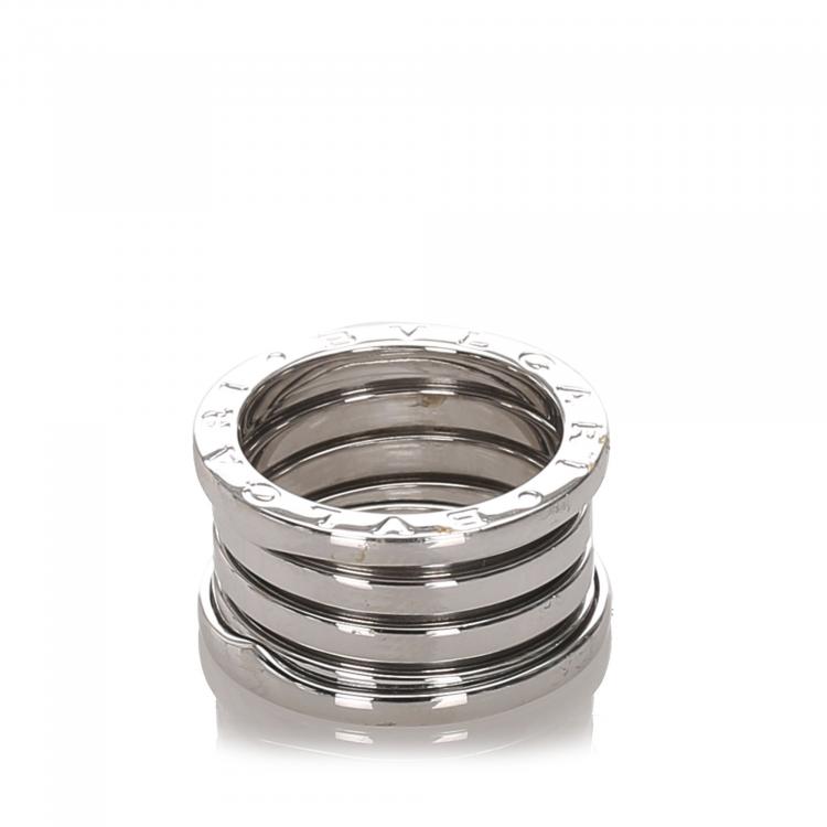 Pre Owned Bvlgari B.zero1 4 Band 18K White Gold Ring Size 51