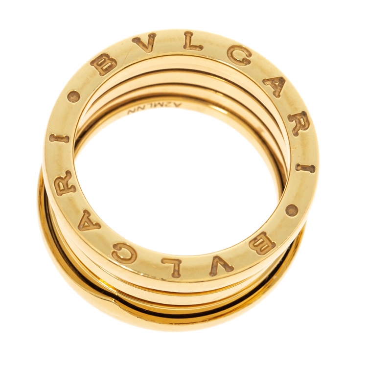 Pre Owned Bvlgari B.Zero1 18K Yellow Gold Four Band Ring Size 54