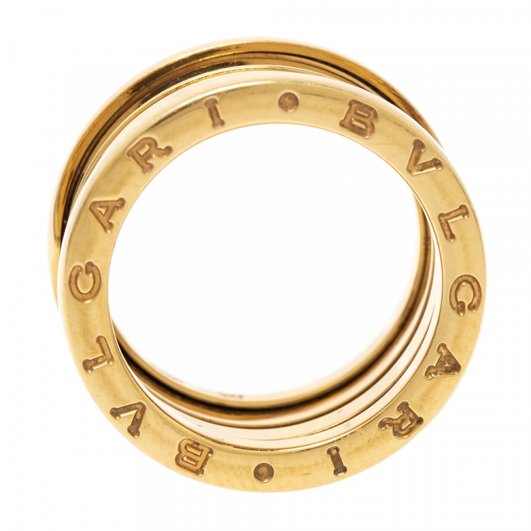 Pre Owned Bvlgari B.Zero1 18K Yellow Gold Four Band Ring Size 54