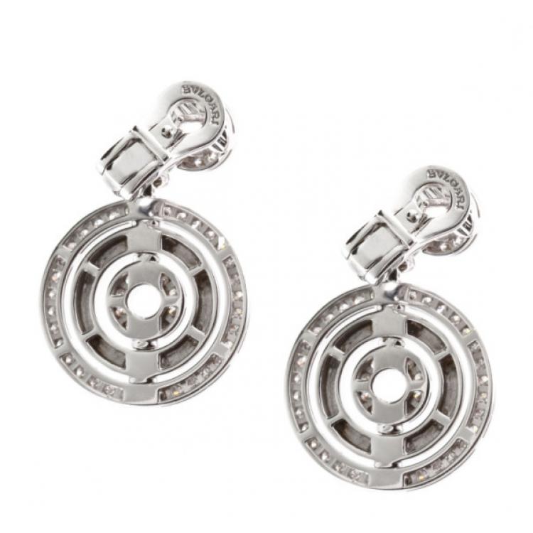 Pre Owned Bvlgari Diamond 18 K White Gold Astrale Earrings