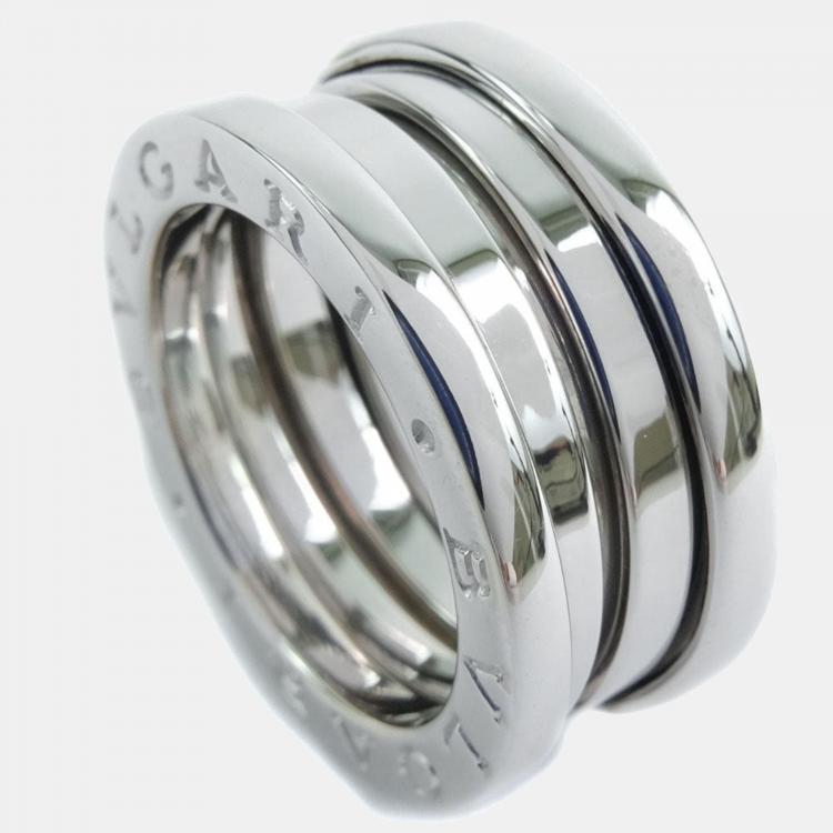 Pre Owned Bvlgari B.Zero1 18K White Gold Ring EU 49