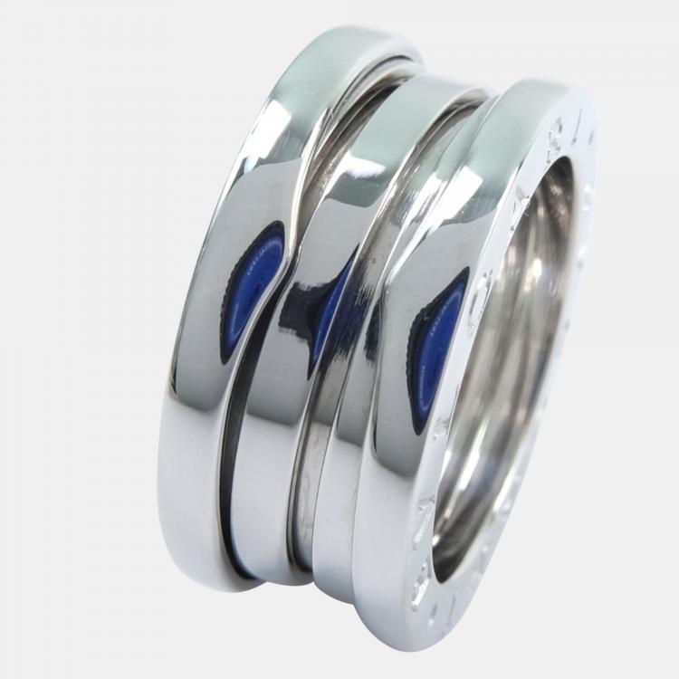 Pre Owned Bvlgari B.Zero1 18K White Gold Ring EU 49