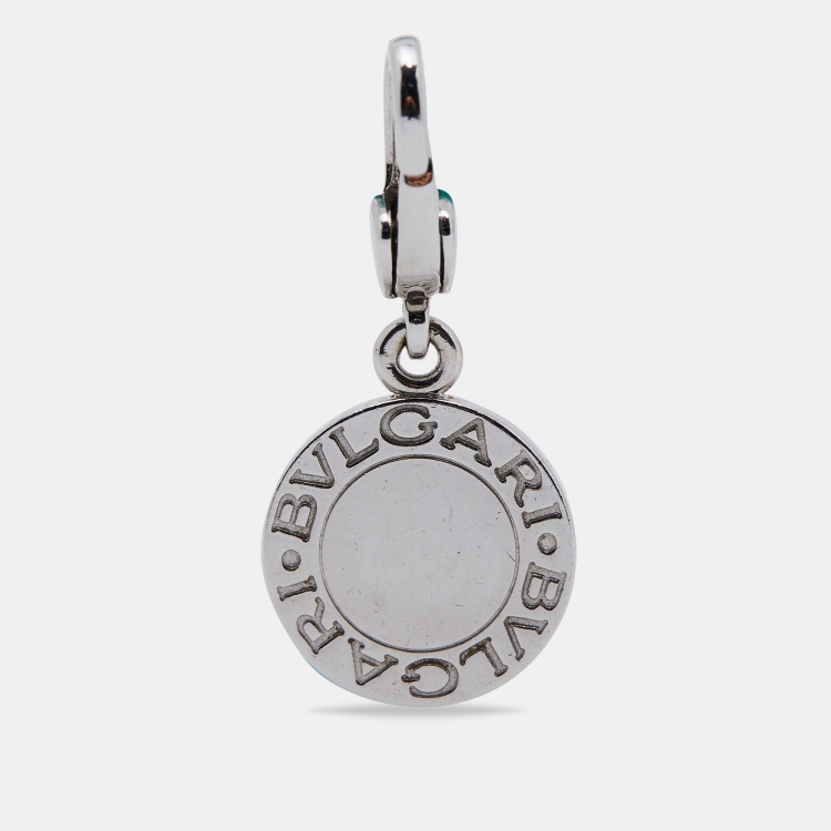 Pre Owned Bvlgari Bvlgari Onyx 18k White Gold Pendant