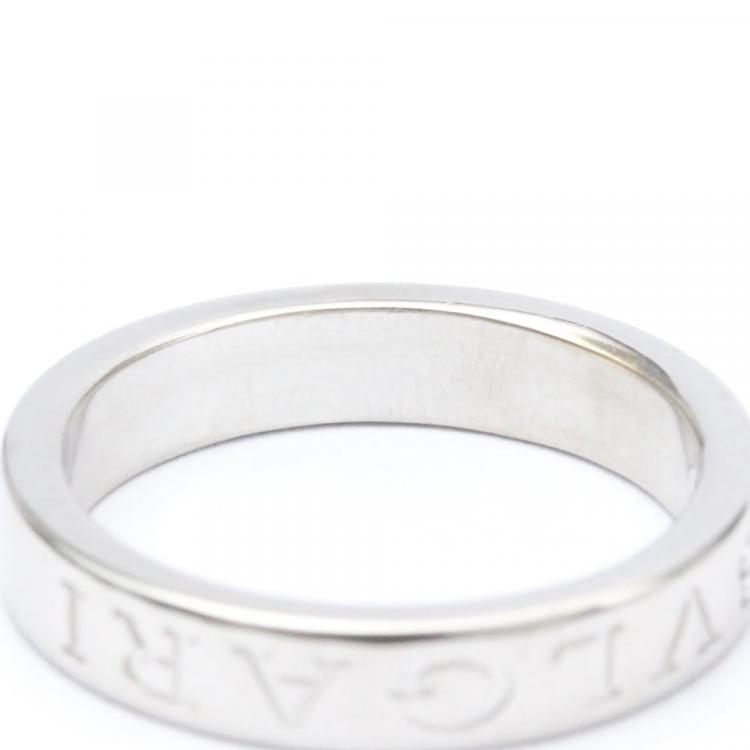 Pre Owned Bvlgari Bvlgari Bvlgari 18K White Gold Diamond Ring EU 56