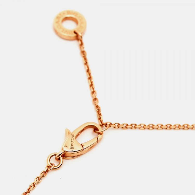 Pre Owned Bvlgari Divas' Dream Turquoise Diamond 18k Rose Gold Necklace